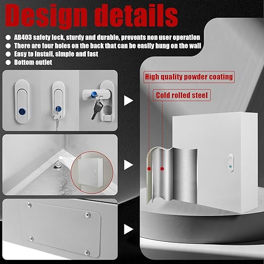 Electrical Box 20 x 20 x 6 Inch Indoor Outdoor Electrical Enclosure Box Steel Junction Box Wall Mounted Universal Electrical Project Box with Safety Locks and Mounting Plates