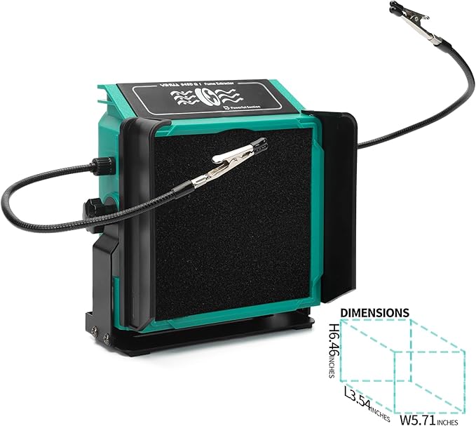 YIHUA 948DQ-I Solder Fume Extractor Fan Solder Smoke Absorber Remover Tiltable Angle with Flexible Helping Hands 8 Extra Fan Filters for Soldering Wood Burning and more