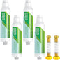 AQUA CREST Garden Hose Water Filter for Plants, Greatly Reduces Chlorine, Odor, Improve Plants Health, Ideal for Organic Gardening, Farming and Pets, 4 Pack with 2 Hose Protector