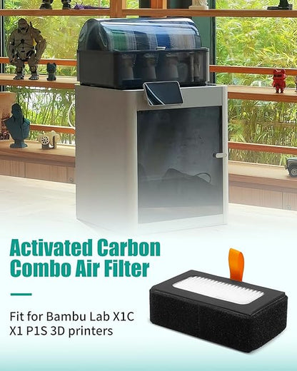 Air Filter Fit for Bambu Lab HEPA 13 + Activated Carbon Combo for X1/P1 Series 3D Printers