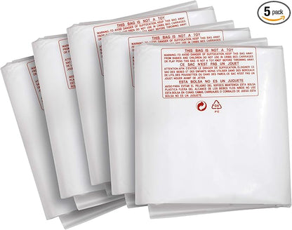 Clear Plastic Dust Collector Replacement Bag 5 Pack 20" Diameter by 43" Long For Machines with 20" Filter Drums 5 mil Thick