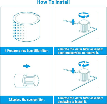 Humidifier Replacement Filters for Levoit Capture Fine Particles in Water Tank, Compatible with Dual150, Dual200S, Classic300(S), LV600S, 18 Pack, White