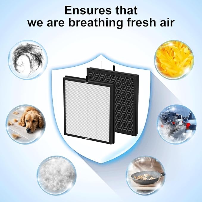 AP303 AP304 Replacement Filters, Compatible with DAYETTE AP303/304 Air Puri-fier, for FRESHDEW AP303 / AP304 Puri-fier,2 Pack Filters with 3-Stage Filtration