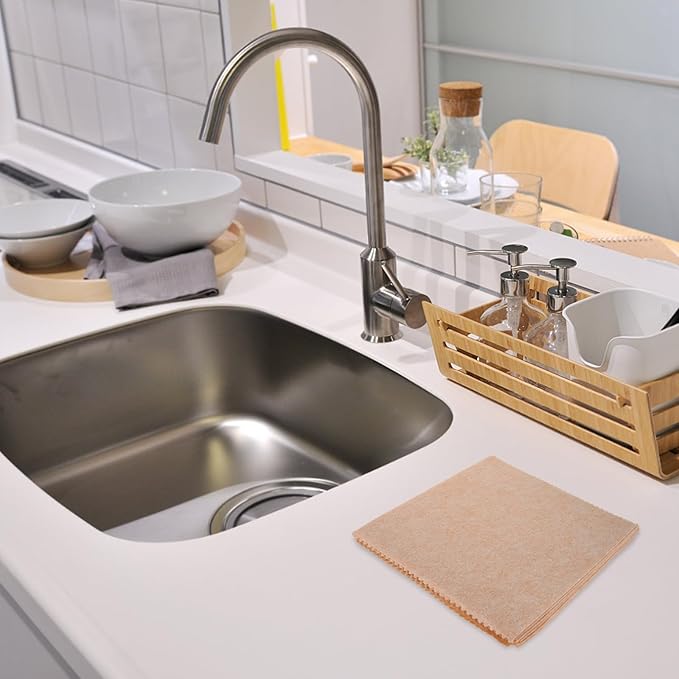 Loofah Dishwashing Towels 10pcs 25x25cm Absorbent Kitchen Dishcloths Plant Scrubbers for Wet and Dry Use