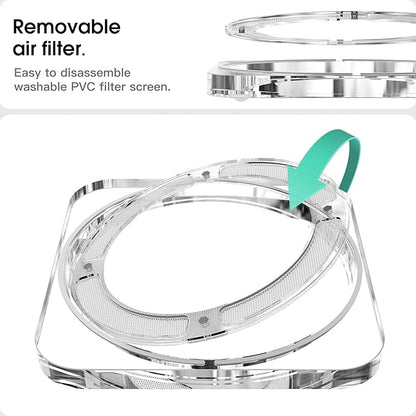 Transparent Acrylic mac Studio Stand, Built in Detachable air Filter Suitable for Mac Studio M2 Max, M2 Ultra, M1 Max, M1 Ultra Accessories，Cooling Desktop Bracket Mount