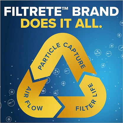 Filtrete 16x20x1 AC Furnace Air Filter, MERV 13, MPR 1900, Premium Allergen, Bacteria & Virus Filter, 3-Month Pleated 1-Inch Electrostatic Air Cleaning Filter, 4-Pack (Actual Size 15.69x19.69x0.78 in)