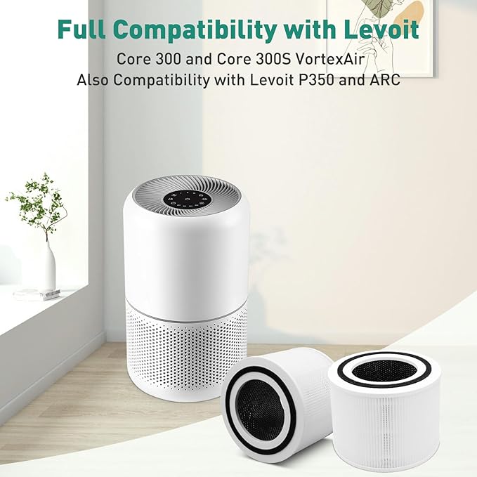 Core 300 Air Purifier Replacement Filter Compatible with LEVOIT Core 300 Air Purifier 3-in-1 H13 True HEPA Air Replacement Filter Compatible with LEVOIT Core 300,300S,P350