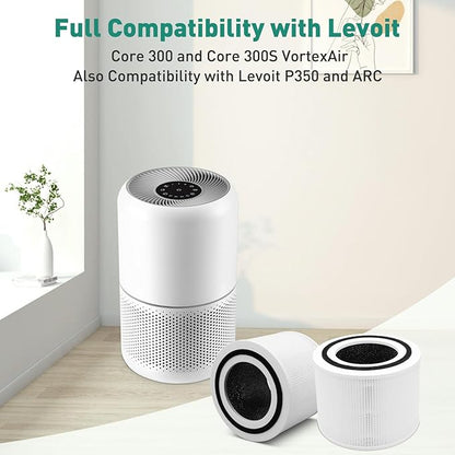 Core 300 Air Purifier Replacement Filter Compatible with LEVOIT Core 300 Air Purifier 3-in-1 H13 True HEPA Air Replacement Filter Compatible with LEVOIT Core 300,300S,P350