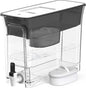Waterdrop 35-Cup Slim Water Filter Dispenser, Large Capacity Water Filter Pitcher, 200-Gallon Long-Life, 5X Lifetime, Reduces Chlorine, PFOA/PFOS and More, BPA Free, Black (with 1 Filter)