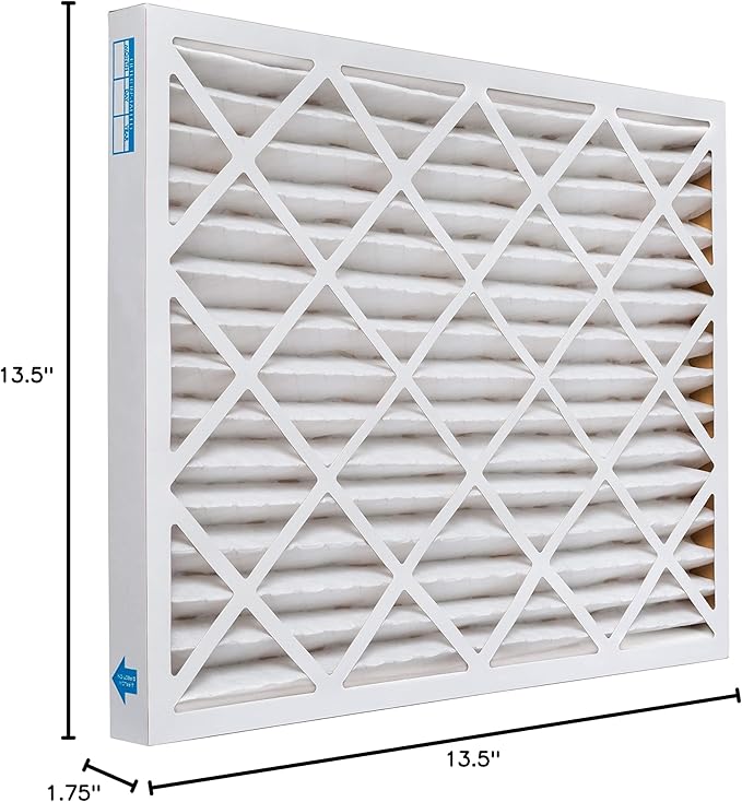 Aerostar 14x25x2 MERV 11 Pleated Air Filter, AC Furnace Air Filter, 6 Pack (Actual Size: 13 1/2" x 24 1/2" x 1 3/4")
