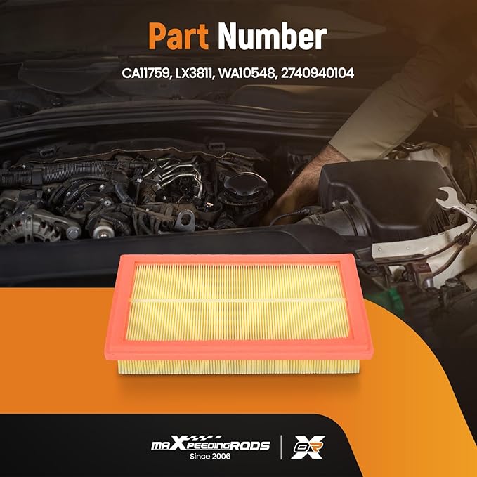 maXpeedingrods CA11759 LX3811 Engine Air Filter Fit for Mercedes-Benz W205/S205 Series C300 C350e, W213/S213 Series E300, X166/X167 Series GLC300 GLC350e, R172 Series SLC300 SLK300