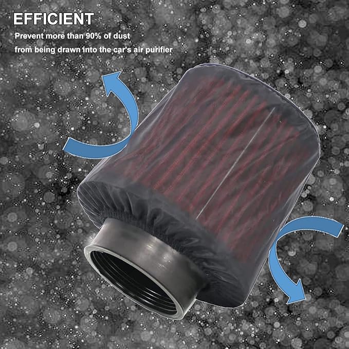 RYANSTAR 76mm 3" High Flow Round Tapered Cone Cool Air Filter Cleaner with Protective Cover, Universal Car Cold Air Filter Protective Cover Dustproof