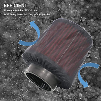 RYANSTAR 76mm 3" High Flow Round Tapered Cone Cool Air Filter Cleaner with Protective Cover, Universal Car Cold Air Filter Protective Cover Dustproof