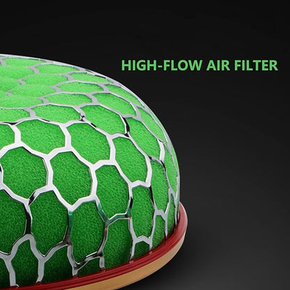 3.15" High Flow Air Intake Mushroom Filter Washable Sponge Honeycomb Mesh Air Filter (Green)