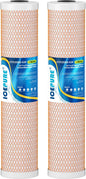 ICEPURE 5 Micron 4.5" x 20" CTO20BB-KDF Whole House Water Filter Coconut Shell Activated Carbon and KDF Heavy Metal Removal Water Filter Replacement for Home, 2 PACK