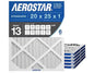 Aerostar 20x25x1 MERV 13 Air Filter, 6 Count, ACTUAL SIZE (19.75 x 24.75 x 0.75), HVAC, Air Conditioning & Furnace Filter for Allergies, Dust, Pet Dander & Smoke (MPR 1500 / FPR 10), Made in USA