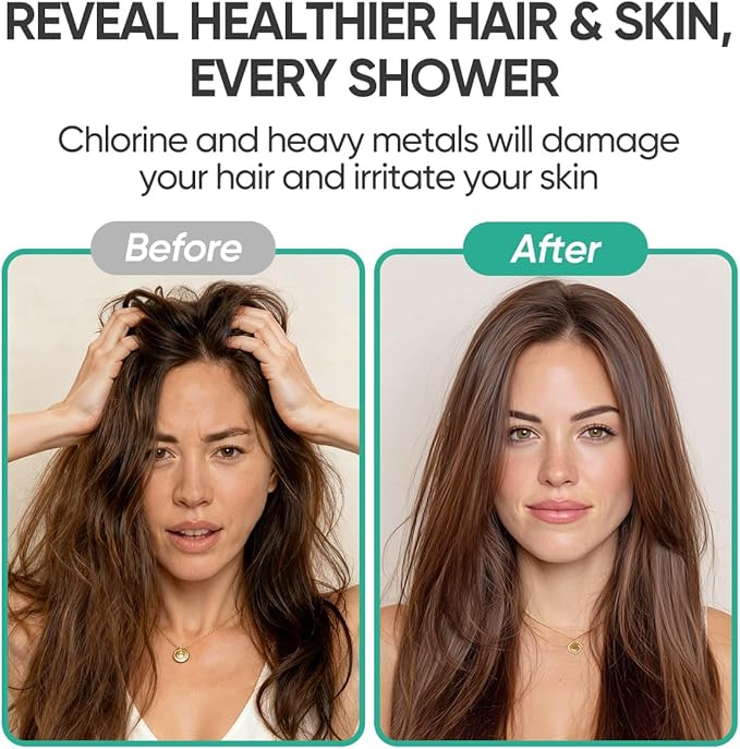 Cobbe HD HEAVY DUTY High Output Shower Filter 2 Pack – 99% REMOVAL Shower Head Filter for Hard Water, Heavy Metals, Chlorine and Harmful Substance, Improve your skin and hair - Brushed Nickel