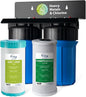 iSpring WGB21B-KS 2-Stage Whole House Water Filtration System with 10" x 4.5" Sediment CTO(Chlorine, Taste and Odor) Filter,KDF+GAC filter, Removes Chlorine, Iron, Lead, Odor and More, 1" Inlet/Outlet