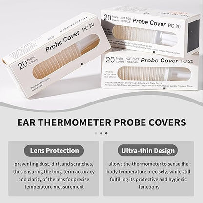 200 Counts Thermometer Ear Covers, Ear Thermometer Probe Covers, Lens Filters/Refill Caps for All Braun Ear Themometer Models, BPA Free Digital Disposable Ear Thermometer Covers