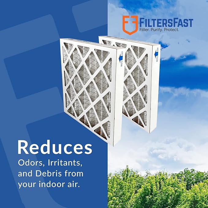 Filters Fast 15x20x2 Pleated Air Filter Merv 13, 2 Inch AC Furnace Air Filters, Made in the USA, Actual Size 14.5x19.5x1.75, 6 Pack