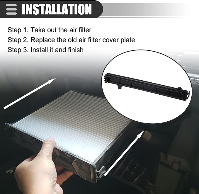 Motoforti Cabin Air Filter Cover, for Jeep Cherokee 2014-2020, Plastic, No.68223045AB, Black