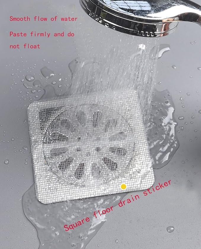 Disposable Floor Drain Sticker, Hair Drain Catcher, Shower Drain Square Mesh Stickers, Suit Sewer Filter Screen, Bathtub, Bathroom, Kitchen, Sink Floor Stickers, 30 PCS
