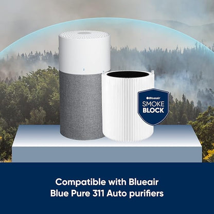 BLUEAIR Blue Pure 311 Auto SmokeBlock Genuine Replacement Filter, Extra Carbon Captures 99.99% of Wildfire Smoke, fits Blue Pure 311 Auto Air Purifier