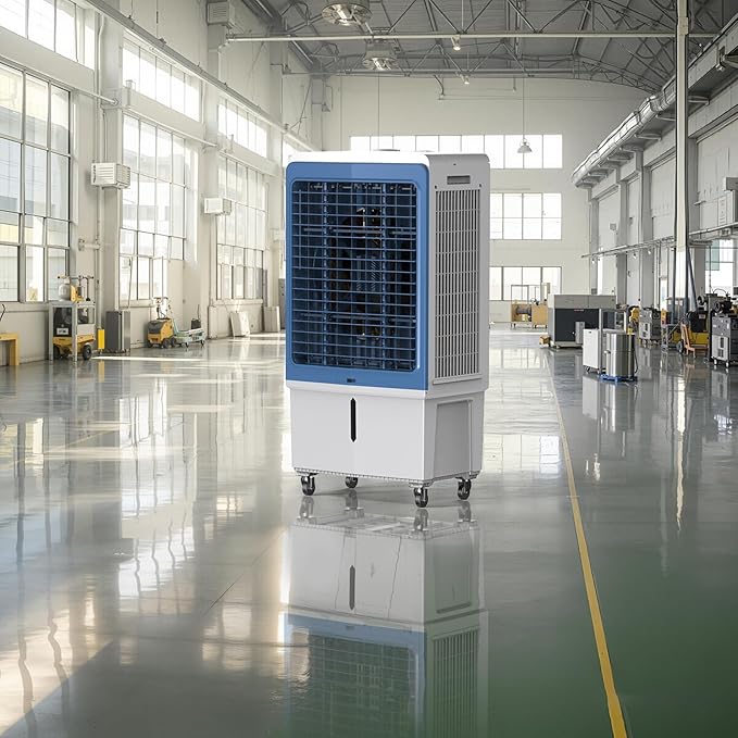 VEVOR Evaporative Air Cooler, 4129 CFM with 12.7 Gallon Water Tank Swamp Cooler, Portable Cooling Fan with Remote Control, 12H Timer, 4 Ice Boxes, Quiet Operation, 3 Wind Speeds for Outdoor Indoor Use