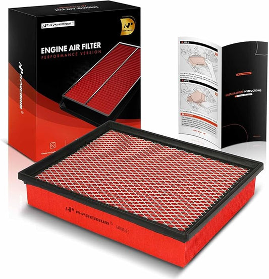 A-Premium Pre-oiled Engine Air Filter Compatible with Chevy, GMC & Cadillac Models - Silverado, Suburban, Tahoe, Cheyenne, Sierra, Yukon, Escalade, Avalanche, C3500HD