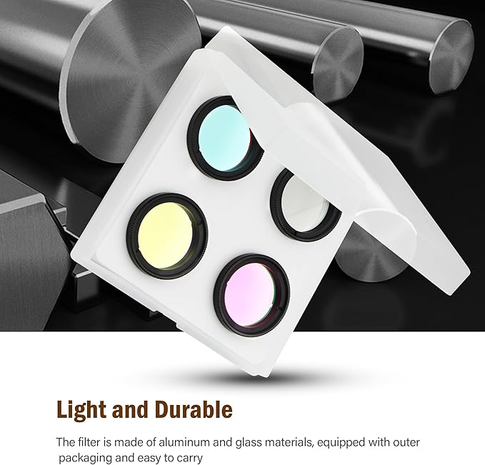 Astromania Deluxe Telescope LRGB 1.25 Inch Filter Set - Colour Filters for Use with Monochrome CCD Cameras - Give Stunning Astrophotographic Results