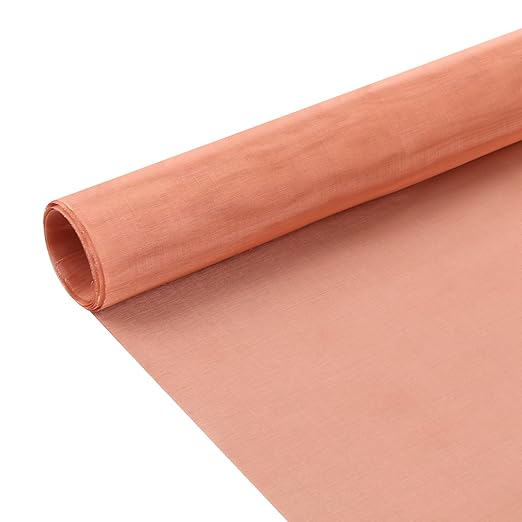 Copper Mesh Screen - 11.8" x 118", 100 Mesh, Dense Filter, 99.9% Pure Copper Fabric DIY Kit for Window Protection