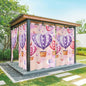 Hot Air Balloons Waterproof Outdoor Curtains for Patio,Windproof Weatherproof Curtains with Weighted Hem,Valentine's Day Watercolor Love Balloons Light Filtering Privacy Drapes 54"x 95" 2 Panels