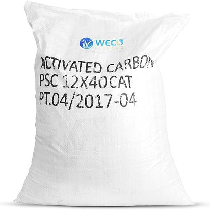 WECO Coco Shell Catalytic Carbon for Water Filters - Replacement Media for Chlorine, Chloramine, Iron, Sulfur Removal and More - 1 cu.ft (12 X 40 MESH)