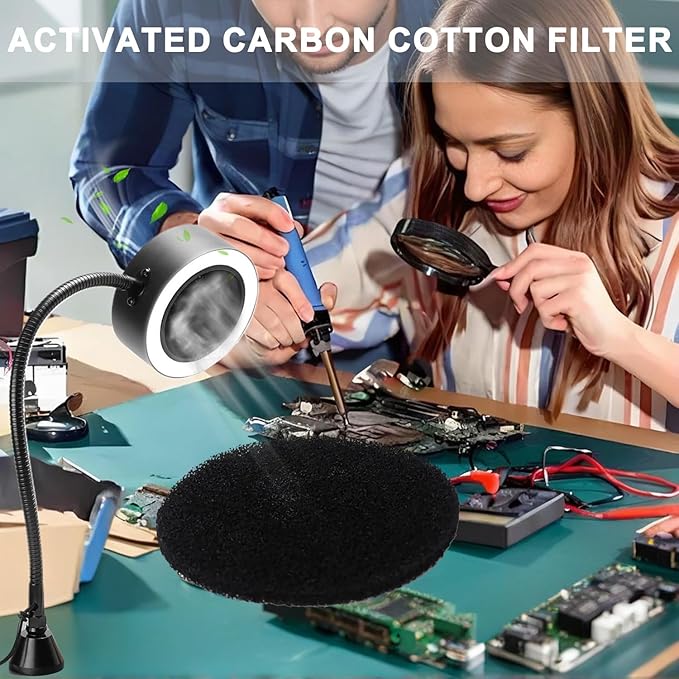 Replacement Carbon Filter Compatible with SainSmart/Toolour Portable Fume Extractor Fan carbon Filter, Magnetic Solder Smoke Absorber for Soldering filter, 5 pcs