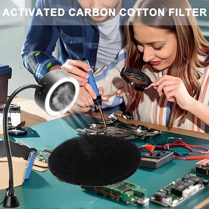 Replacement Carbon Filter Compatible with SainSmart/Toolour Portable Fume Extractor Fan carbon Filter, Magnetic Solder Smoke Absorber for Soldering filter, 5 pcs