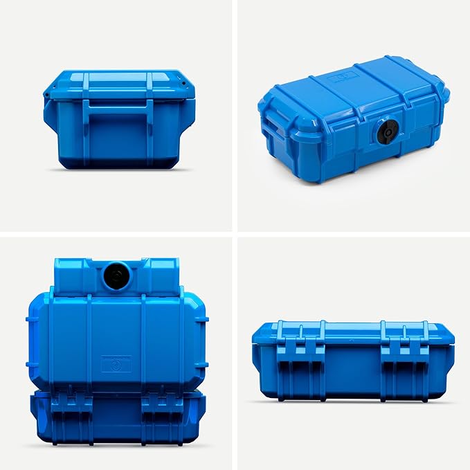 Evergreen 57 Waterproof Dry Box Protective Case with Pick & Pluck Foam - Travel Safe/Mil Spec/USA Made - for Cameras, Phones, Hiking, Boating, Water Sports, Action Cams (Blue)