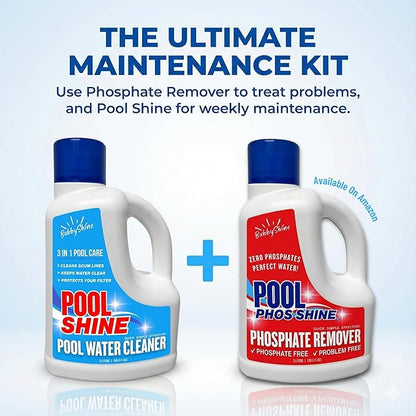 3-in-1 Pool Cleaner & Clarifier - Pool Chemicals, Pool Enzyme Cleaner, Water Clarifier, Waterline Scum Control, Filter Care, Clear Water Finish, 3 Liter (101.5 fl oz) - BubbyShine