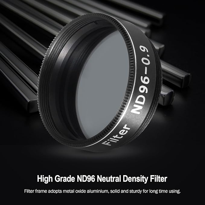 Astromania Telescope Filter Moon Filter 1.25 inch, Neutral Color Filter ND96-0.9 with 13% Light Transmission Reduces Moon Glare&Enhances Lunar Crater Detail, Work with Telescope Accepts 1.25" Eyepiece