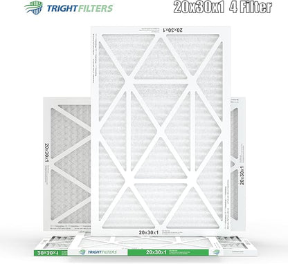 20x30x1 Air Filter 4 Pack, MERV 8 Pleated Dust Defense Air Filters Replacement Air Conditioner HVAC AC Furnace Filter, Durable and Lightweight
