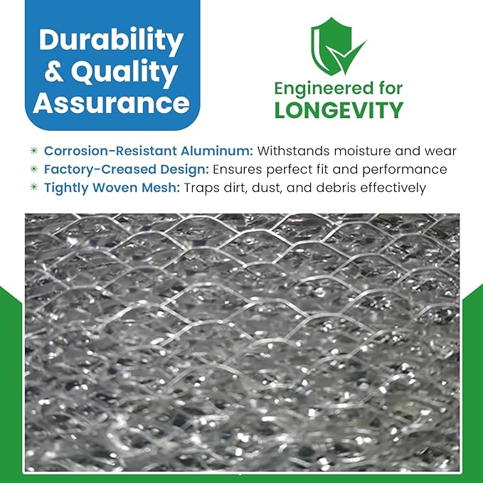 Filter Everything Washable Aluminum Air Filter – 12 x 24 x 1 7/8 – Permanent, Reusable HVAC Intake Filter – Heavy-Duty Expanded Aluminum Mesh – Pre-Filter for HEPA or Pleated Filters