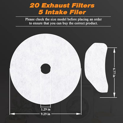 25PCS Cloth Dryer Exhaust Filter for Panda by Blutoget - Universal Dryer Lint Filter Cloth-Compatible for Panda Magic Chef Avant Sonya Dryer-20 Exhaust & 5 Air Intake Filter