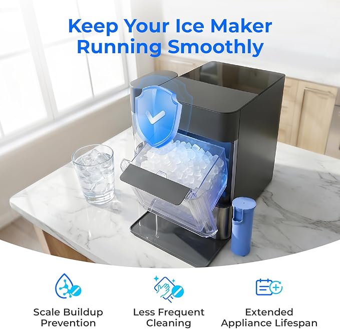 Waterdrop Scale Inhibiting Replacement for GE® Profile Opal Nugget Ice Maker Water Filter, P4INKFILTR, with Ring Pull, NSF 42&372 Certified, BPA-Free, 3 Counts