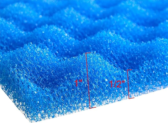 Wave Point Aquarium Bio Sponge Foam Filter Media Pad Cut-to-fit for Fish Tank Sump Pond 17" x 11" x 1/2" to 1" (1 Set (3 PCS))