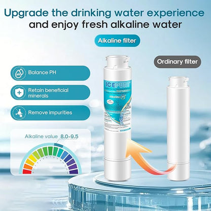 ICEPURE Alkaline RWF5800A-AL Refrigerator Water Filter and Air Filter Replacement for Frigidaire EPTWFU01, EWF02, Pure Source Ultra II, PureSource Ultra 2, BO022, MR022, SCWFTCTO, Enhances PH, 2Combo