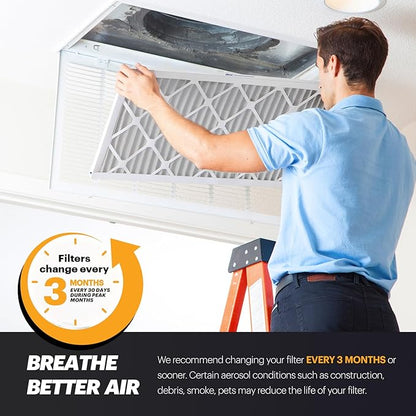 BNX TruFilter 16x16x1 Air Filter MERV 11 (6-Pack) - MADE IN USA - Allergen Defense Electrostatic Pleated Air Conditioner HVAC AC Furnace Filters for Allergies, Dust, Pet, Smoke, Allergy MPR 1200 FPR 7