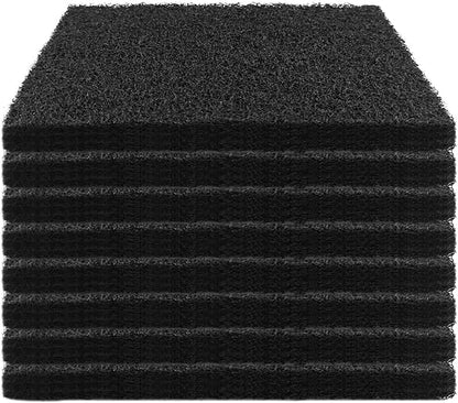 Lubise 8 Pcs 0.5in Charcoal Filters Compatible with Van Ness Cat Litter Box, 4.5 x 6.5Inch Replacement Activated Carbon Premium Odor Filters for Pureness F6 Zeloite Air Filter, Black
