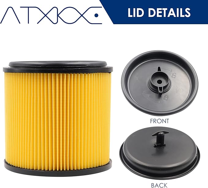 VCFS Replacement Filter for Vacmaster 5-16 Gallon Standard Cartidge Filter and Retainer，Also fit for shopvac 5-20 Gallon
