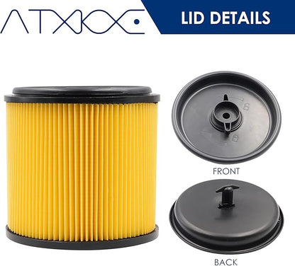 VCFS Replacement Filter for Vacmaster 5-16 Gallon Standard Cartidge Filter and Retainer，Also fit for shopvac 5-20 Gallon