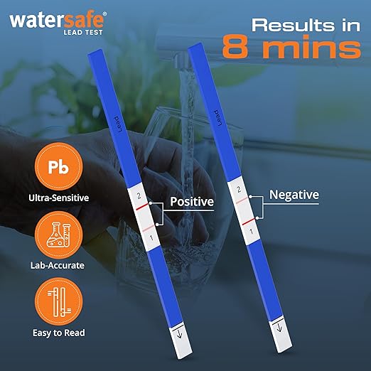 USA-Made – Watersafe® Lead in Drinking Water Test Kit – EPA-Compliant & Lab-Verified 8-Minute Detection Below 5 PPB – Easy & Accurate DIY Home Testing for Tap & Well Water - 4 Pack