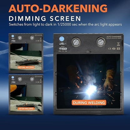 TRQWH Welding Lens Auto Darkening - Welding Helmet Lens True Color Technology with 4 Arc Sensor Ajustable Shade Range 4/5-13 Automatic LCD Lens Dimming Shade Filter 4.49x5.24in Auto Welding Lens